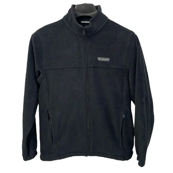 Columbia Size Large front‎ zip long sleeve grey fleece jacket.
