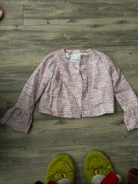 Janie and Jack Pink and White Tweed Cropped Jacket