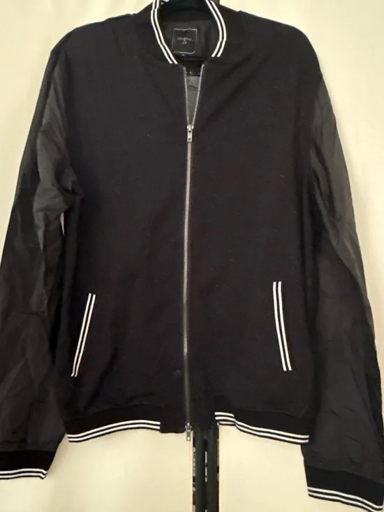 Cohesive & Co Black Bomber Jacket with White Trim