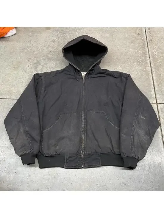 vintage yukon trail faded black carhartt style workwear jacket size xl