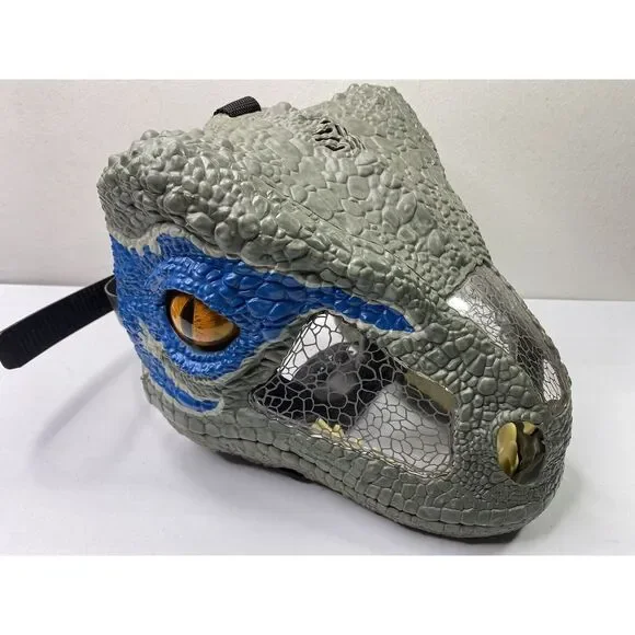 Jurassic World Dinosaur Mask Chomp‎ N Roar Helmet Velociraptor Blue Raptor 2017