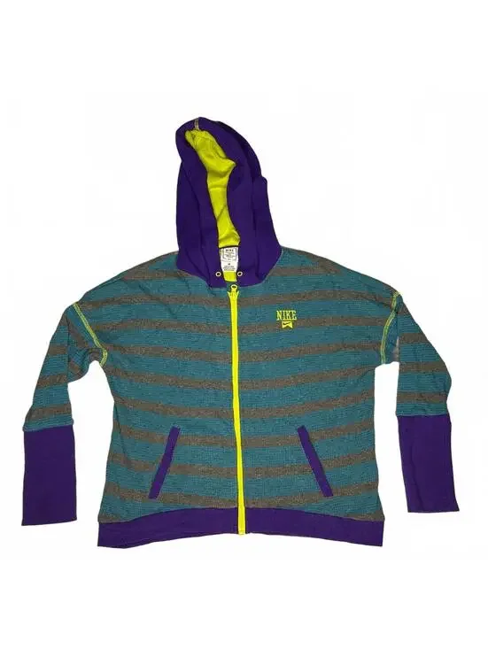 Nike Striped Hooded Zip-Up Sweatshirt Youth Medium 6.0 Style 10-12