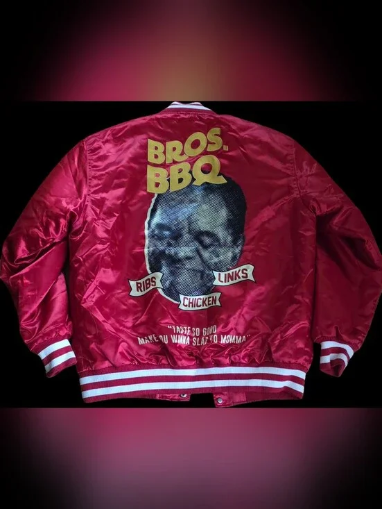 Headgear Classics Bros BBQ Friday After Next Satin Varsity Bomber Jacket