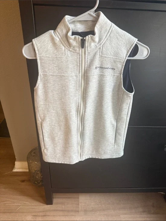 Vineyard Vines Kids Light Gray Fleece Vest