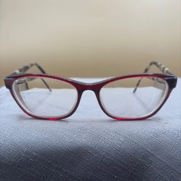 Vera Bradley Jessica Eyeglasses Burgundy Rainforest Stripes Cat Eye 51-16-135
