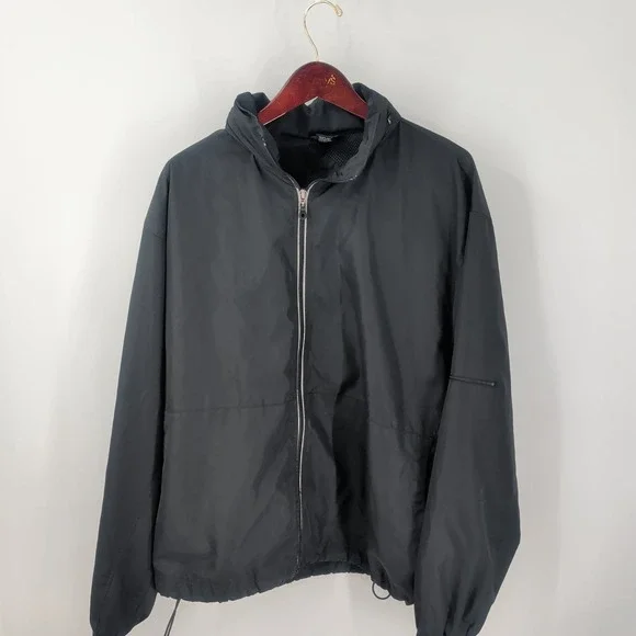 Vintage 90's Vantage OPS‎ Full Zip Hiking Windbreaker Jacket Black Size XL