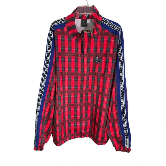 Nike‎ Giannis Coming to America Track Jacket Red Plaid Prince Akeem 2XL