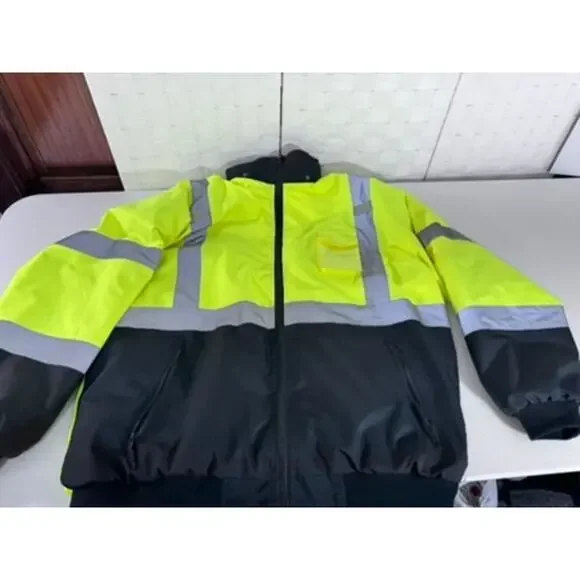 WF Personal Protective Apparel Reflective Coat Safety SZ‎ 2XL Neon Construction