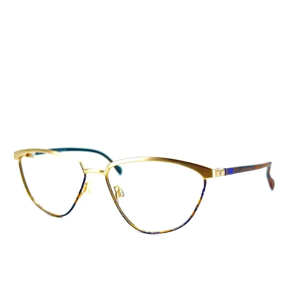 Cerruti 1881 Eyeglasses C1804 GP B Gold Full Rim Cat Eye Frames 56[]14 130 mm