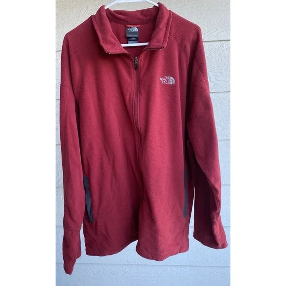 The North Face Mens Black Gray Full Zip Fleece Flash Dry Jacket Sz XXL