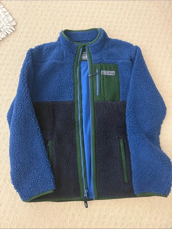 Vineyard Vines Blue, Black & Green Kids Sherpa Puffer Jacket