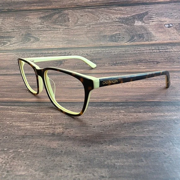 Calvin Klein CK18515 241 Tortoise Lime Green Square Eyeglasses‎ Frames 53-15-135