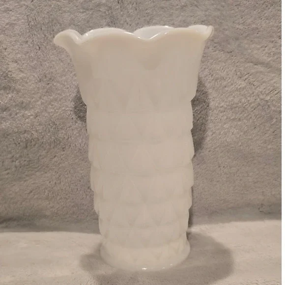 Vintage Hazel Atlas Milk Glass Vase 5.75
