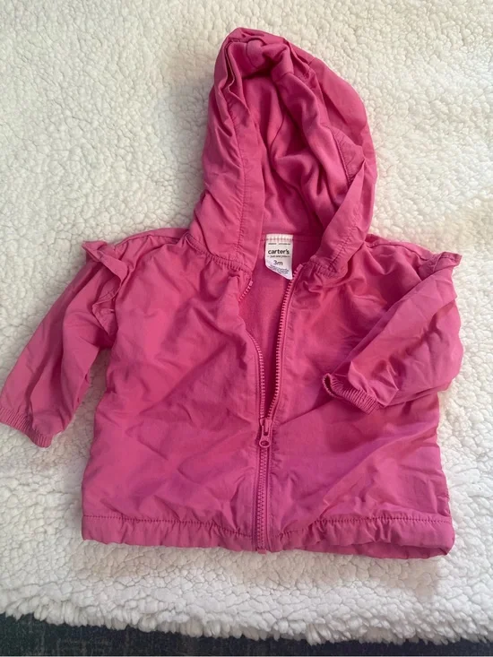 Carter's Bright Pink Hooded Baby Rain Jacket