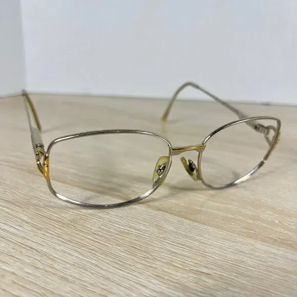 Vintage Gucci GG2279 Z60 Eyeglasses Gold Silver Metal FRAMES ONLY 55-17-135
