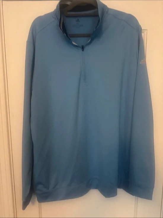 adidas Light Blue Performance Half-Zip Jacket