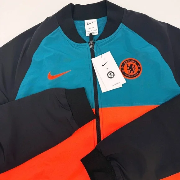 Nike Chelsea FC Dri-FIT Soccer Track Jacket Blue Orange Mens Small NEW