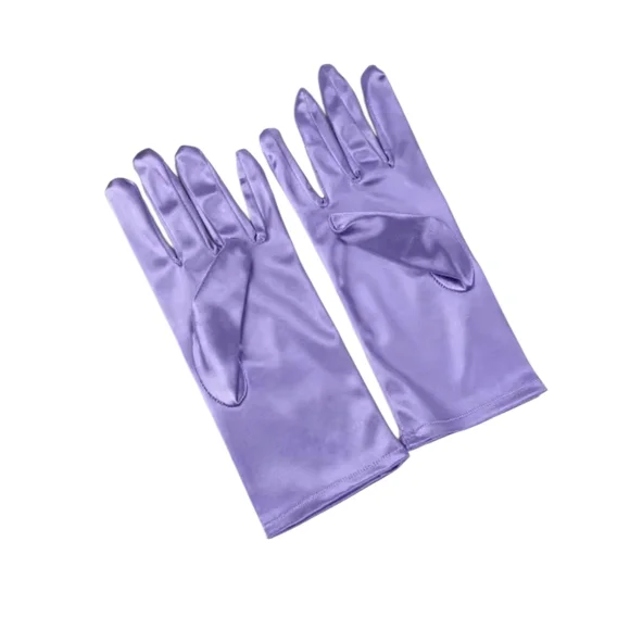 Beloved Millinery Elegant Light Purple Satin Gloves