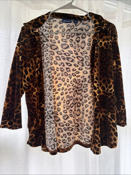 Limited Too Leopard Print Teddy Jacket in Brown and Black