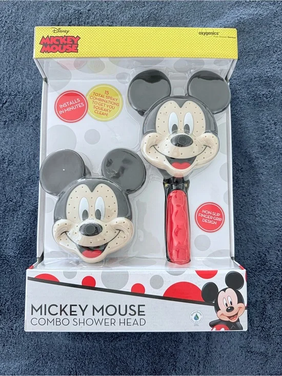 Disney Mickey Mouse Shower Head Set - Black & Red