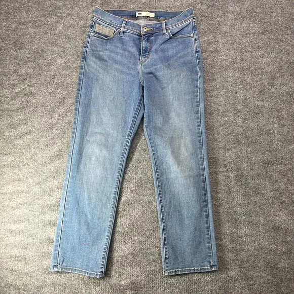 Levi's 512 Perfectly Slimming Straight Leg Jeans Mens Blue Denim Zip Fly - 30X27