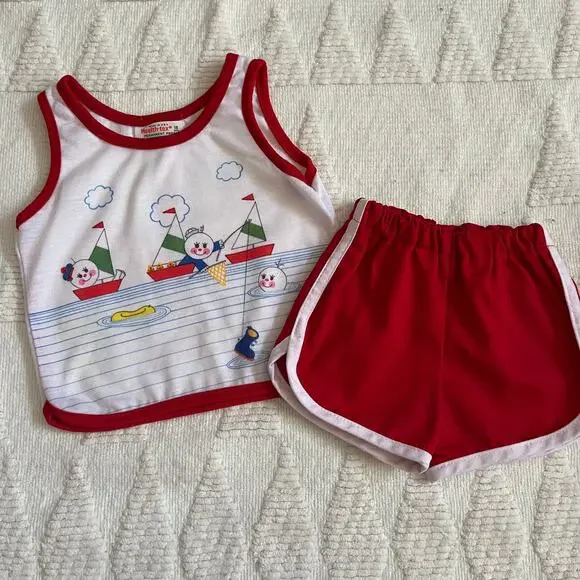 Vintage VTG 70s Baby Health-tex Set
