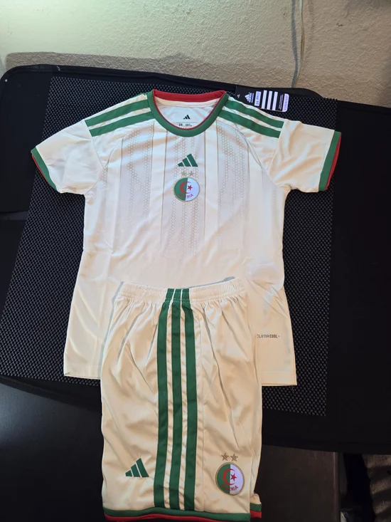Kids' Algeria White & Green Soccer Jersey and Shorts Set