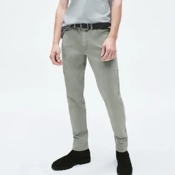 Rag & Bone Fit 2 Aero Stretch Slim Fit Jeans Dark Mint Sage Green Grey 31W