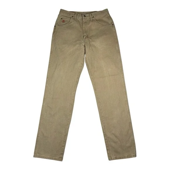 Wrangler 20X Mens 34x36 Tan Straight Leg Western Cowboy Light Wash Denim Jeans