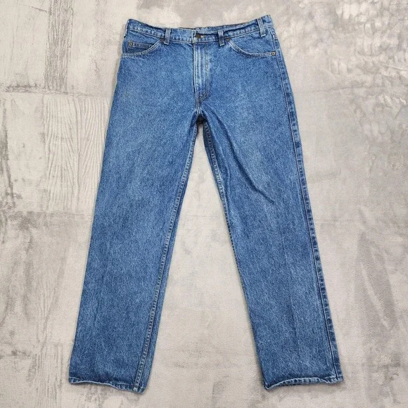 Vintage Levi's Jeans Mens 36x31 Blue Two Horse Straight Leg Leather Tab USA 90s‎