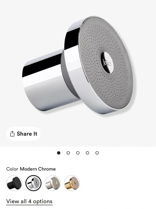 New in box- Jolie Chrome Showerhead Knob in Silver Finish