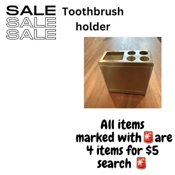 Toothbrush holder, metallic finish, like new