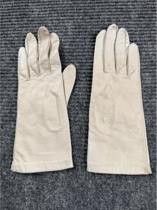Vintage Michele Stuart Leather Dress Gloves Women’s M 7.5 Long Wrist Made Korea