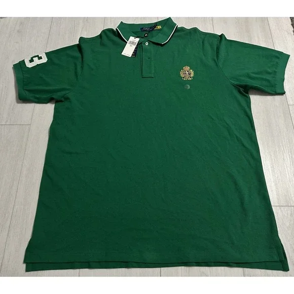 NWT Polo Ralph Lauren Men's Crest Mesh Polo Shirt Green‎ Sz 2XLT $148
