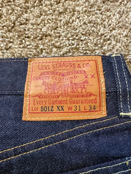 Vintage Levi's Clothing 501Z LVC XX Raw Selvedge Denim Jeans Size 31x34