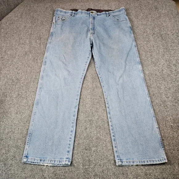 Wrangler Mens Regular Fit Light Wash Denim Jeans 42x29 855WAQL Straight Leg