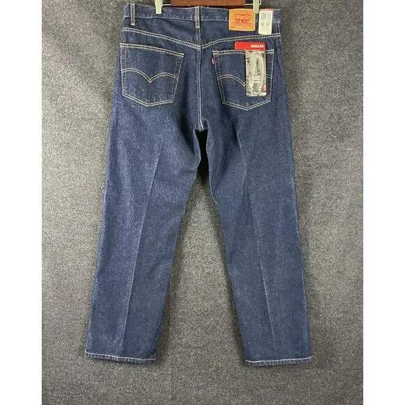 VTG Levis 505 Jeans Mens 38x30 Dark‎ Wash Regular Fit Straight Deadstock Y2K NEW