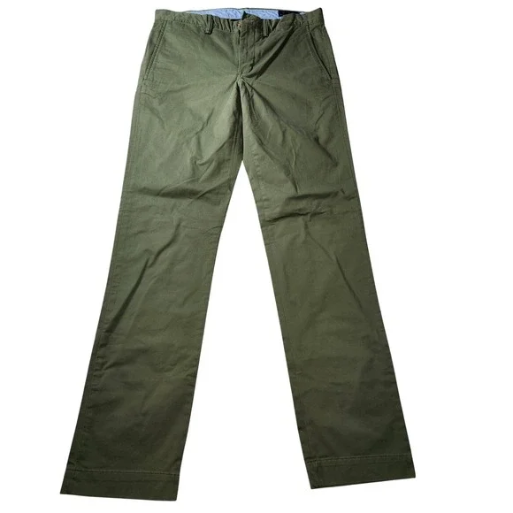 Polo Ralph Lauren Men's Stretch Chino Straight Fit‎ Pants Olive Green 32x34 New