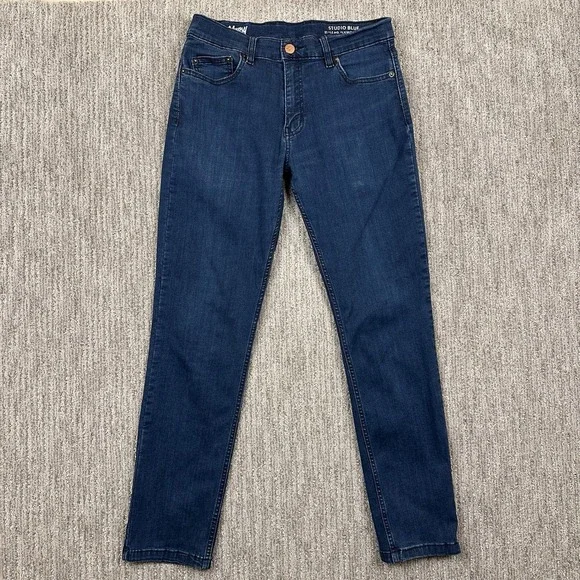 Mugsy Jeans Men 32x30 Studio Blue Slim Taper Stretch Medium Wash Comfort Stretch