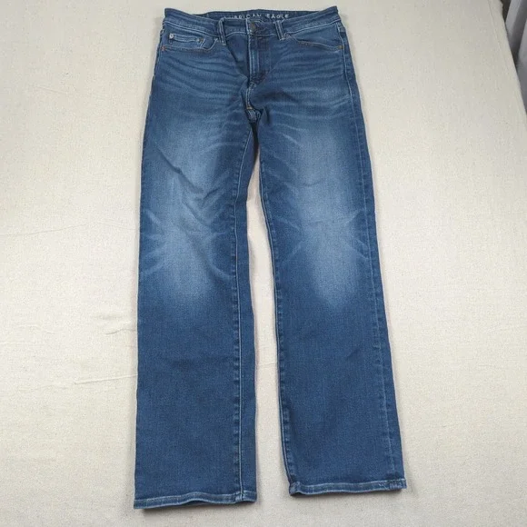 American Eagle Jeans Mens 31x32 Blue Original Boot Cut Western Cowboy‎ Faded