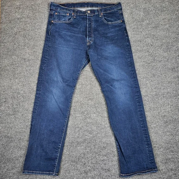 Levis 501‎ Jeans Men's 38x32(30) Straight Leg Dark Wash Stretch Denim Button Fly