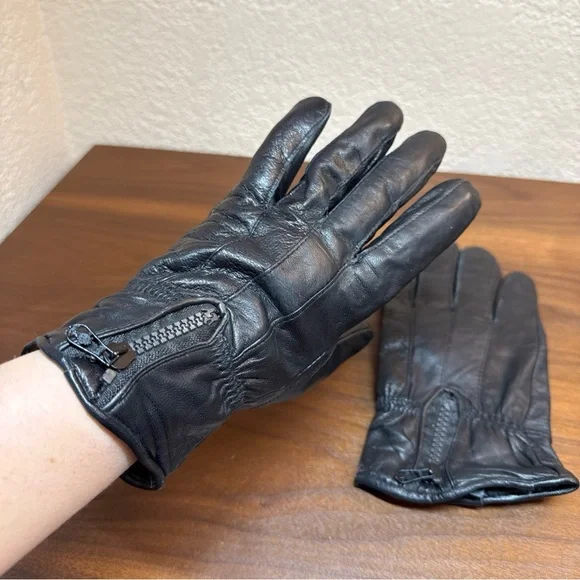 Tru Fit Women’s Gloves 100%‎ Genuine Leather Lined Black Sz L Driving Walking