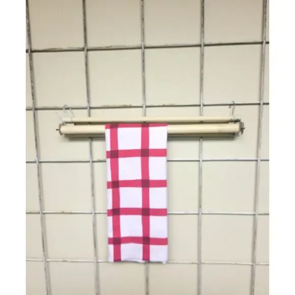 Vintage Wood Spindle Towel Rack, White Painted Wall Mount Farmhouse Bathroom