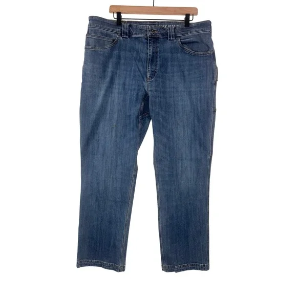 Duluth Trading Co Ballroom Double Flex Carpenter Jeans Mens‎ 38x30 Blue Denim
