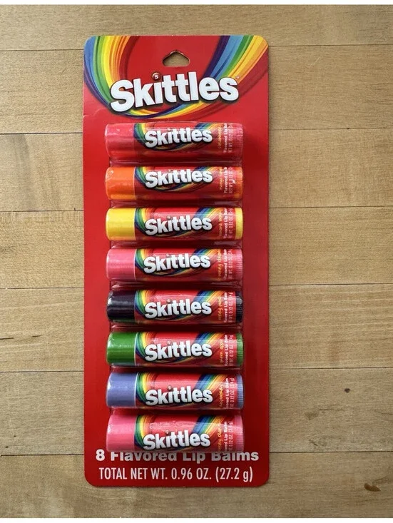 Skittles Beauty 8-Flavor Lip Balm Set - Kiss The Rainbow - 0.96 oz