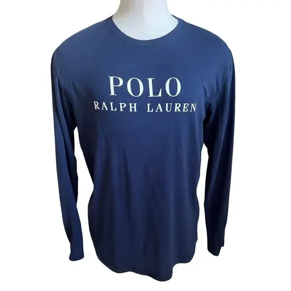 Polo Ralph Lauren navy blue long sleeve tee size L