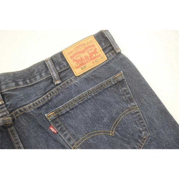 Levi's 505 Regular Fit Straight Leg Denim Blue Jeans Mens Size‎ 42 x 30