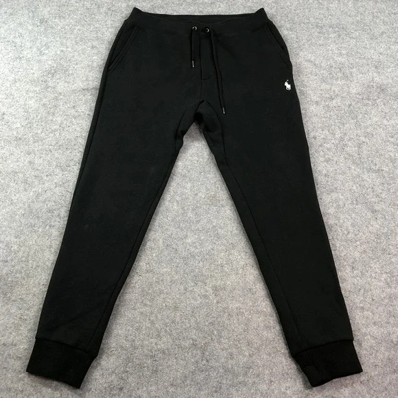 Polo Ralph Lauren Mens Jogger Sweatpants Small Black Drawstring Gym Classic