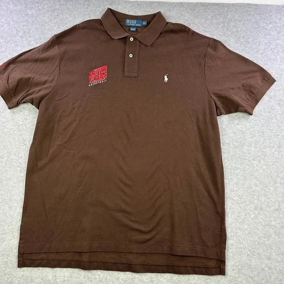 Polo Ralph Lauren Dayton Flyers Basketball Polo Shirt Brown Mens XXL Pony Logo