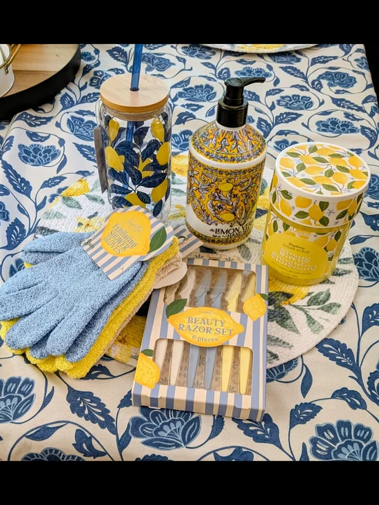Lemon Lovers Scented Home & Bath Set - Blue & Yellow